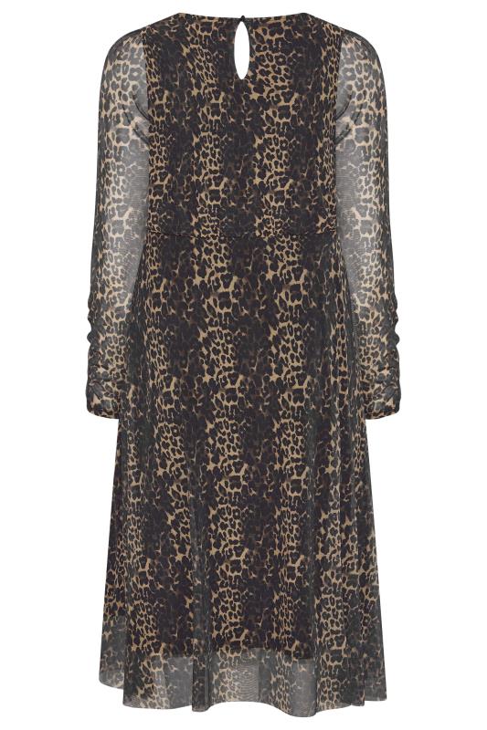 Curve Leopard Print Mesh Dress | Yours Clothing 7