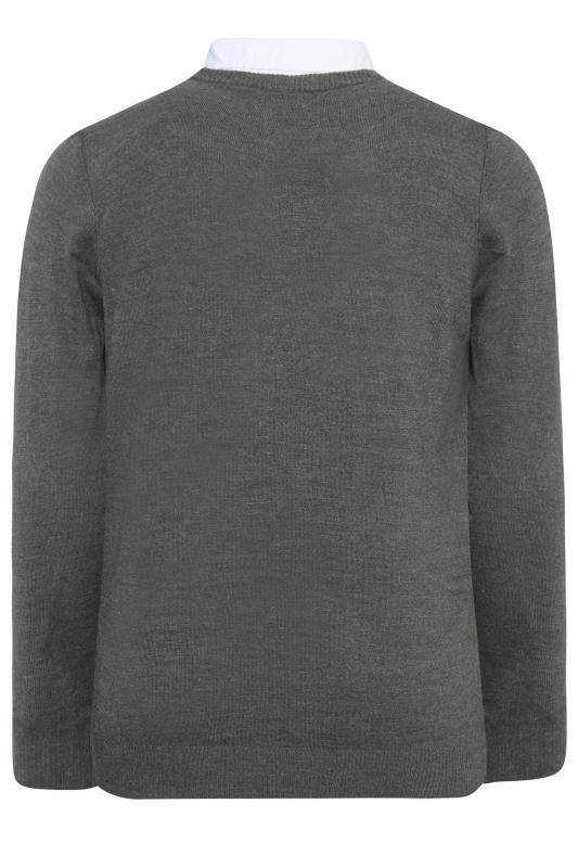 BadRhino Charcoal Grey & White Essential Mock Shirt Jumper | BadRhino 4