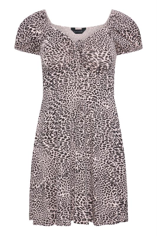 Petite Light Pink Leopard Print Tea Dress | PixieGirl  6