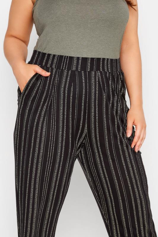 Curve Black Stripe Print Trousers 3