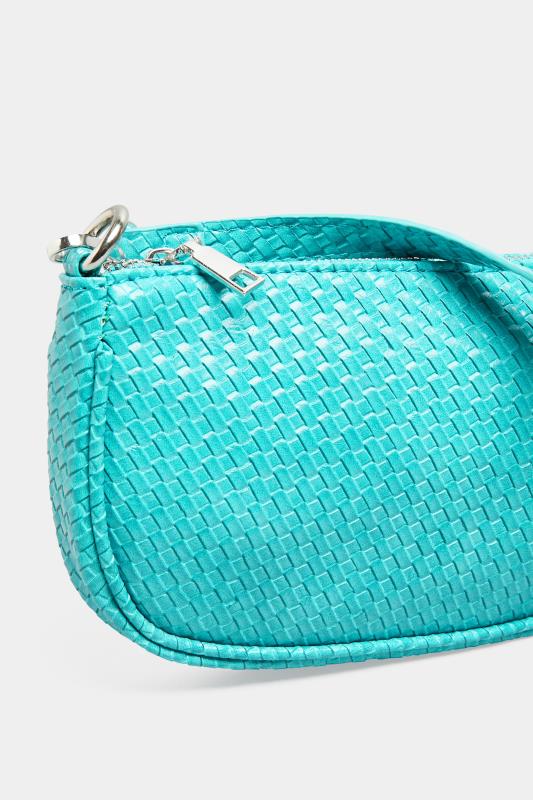 Turquoise Blue Woven Shoulder Bag | Yours Clothing 5