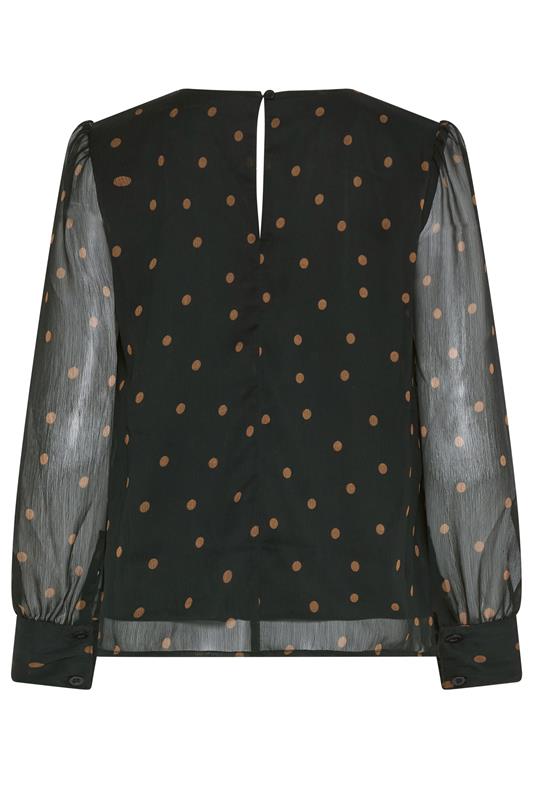 M&Co Women's Black Polka Dot Chiffon Blouse | M&Co 6