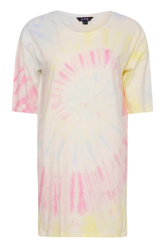 LTS Tall White Pastel Tie Dye T-Shirt 5