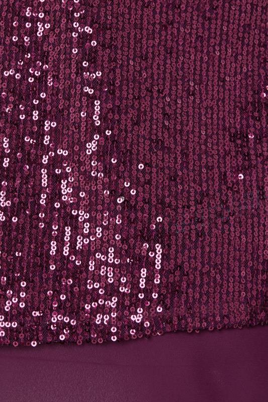 M&Co Dark Purple Sequin Tie Back Top | M&Co 5