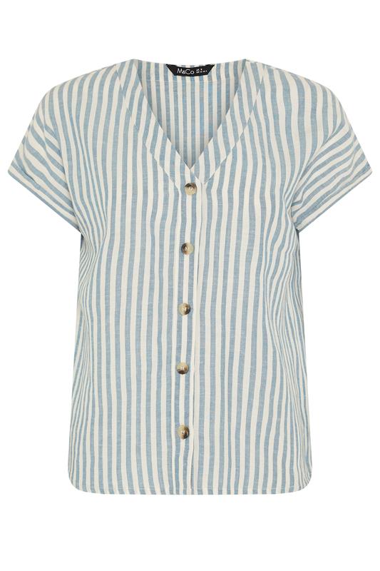 M&Co Petite Blue & White Stripe Blouse | M&Co 5