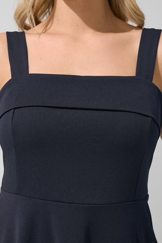 YOURS LONDON Plus Size Navy Blue Mesh Insert Dress | Yours Clothing 4
