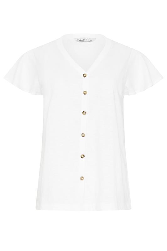 M&Co White Cotton Frill Sleeve Blouse | M&Co 5