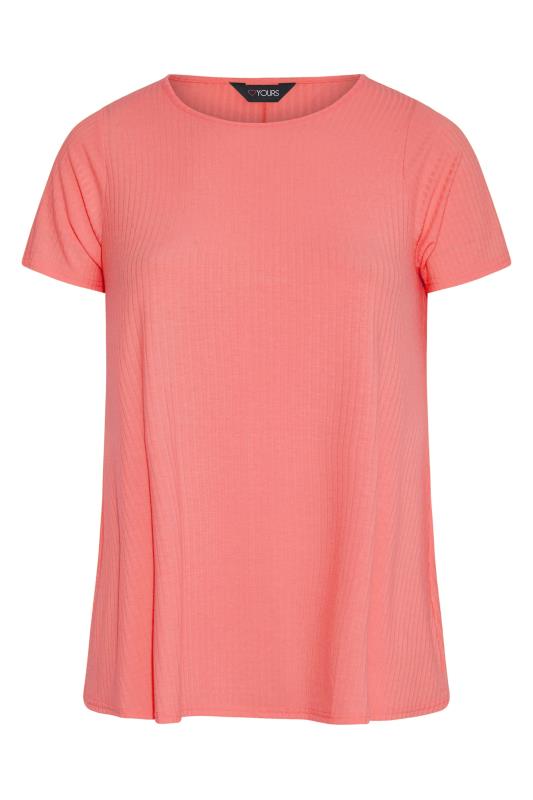 Curve Coral Pink Ribbed Swing Top 5