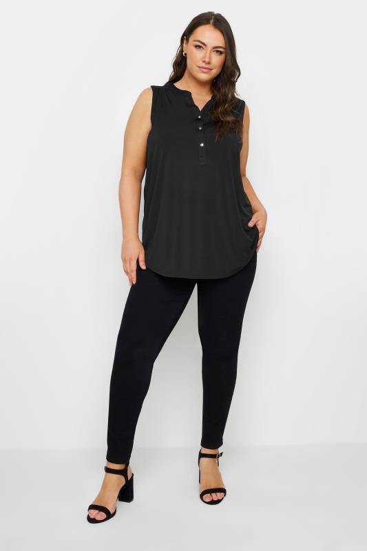 YOURS Plus Size Black Sleeveless Blouse | Yours Clothing 2
