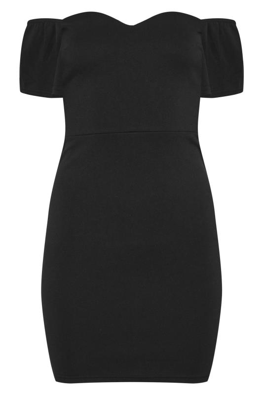 Petite Black Ruffle Shoulder Mini Dress 6