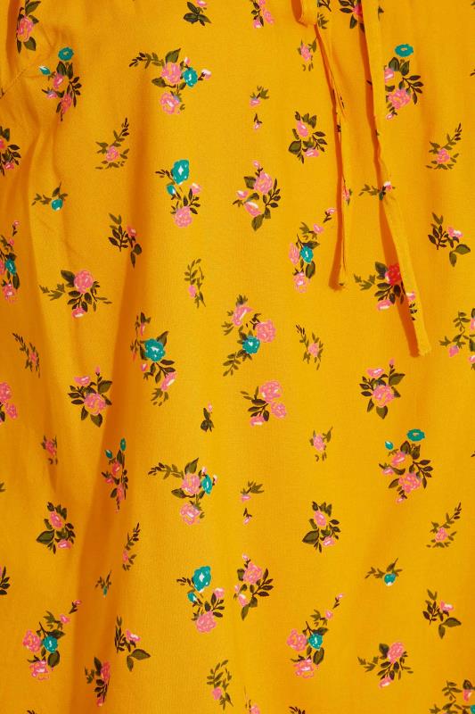 Curve Mustard Yellow Floral Gypsy Top 5