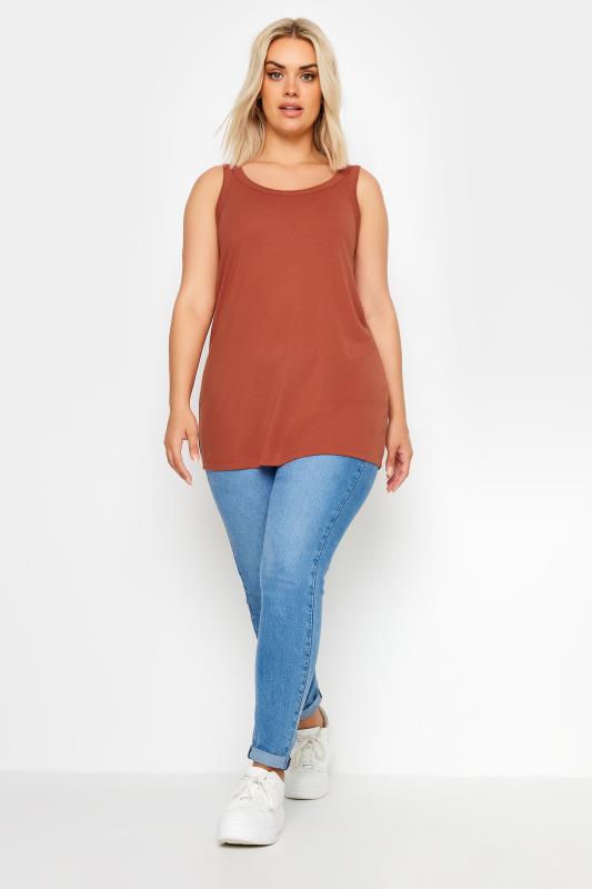 YOURS Plus Size Brown Core Vest | Yours Clothing 2