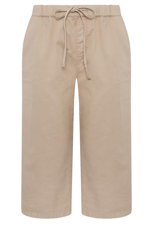 YOURS Plus Size Natural Brown Cropped Denim Trousers | Yours Clothing 5