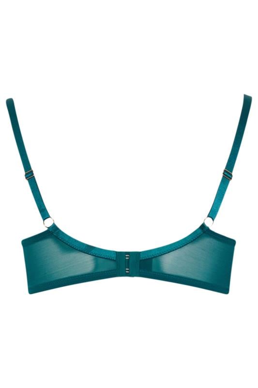 PLAYFUL PROMISES Green Ramona Illusion Strap Plunge Bra | Yours Clothing 6