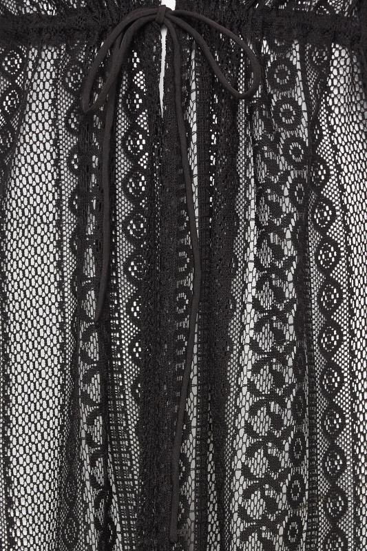 LTS Tall Black Crochet Longline Beach Kaftan | Long Tall Sally 5