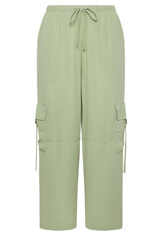 YOURS Plus Size Sage Green Twill Cargo Trousers | Yours Clothing 5