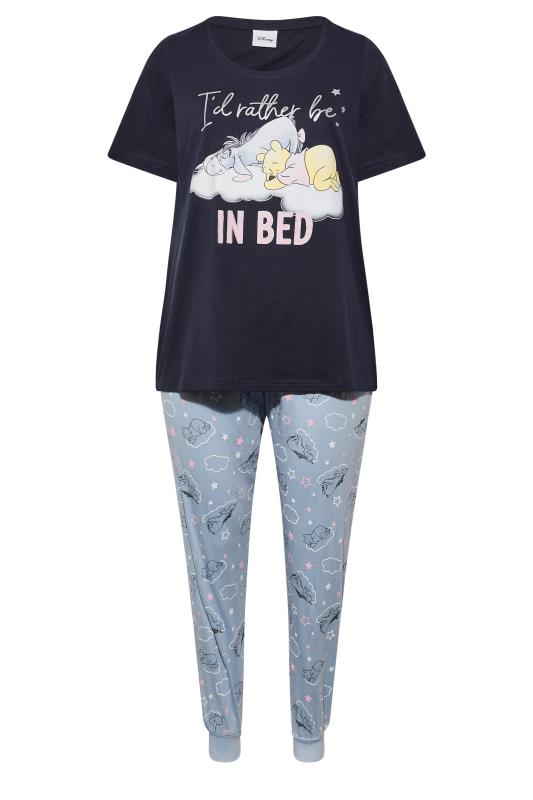 DISNEY Plus Size Blue 'I'd Rather Be In Bed' Winnie The Pooh Pyjama Set | Yours Clothing 6