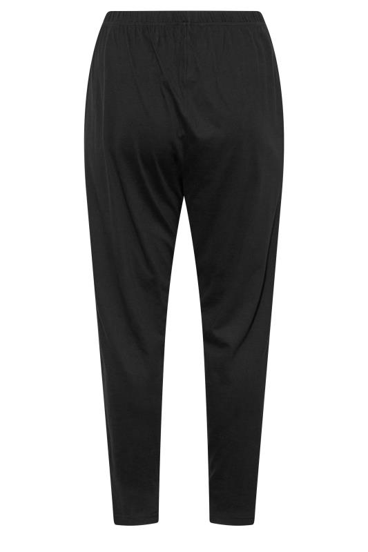 Plus Size Black Tapered Pyjama Bottoms | Yours Clothing 5