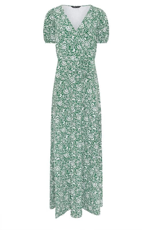 LTS Tall Women's Green Floral Cotton Wrap Maxi Dress | Long Tall Sally 6