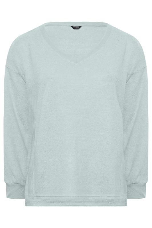Plus Size Mint Green V-Neck Soft Touch Fleece Sweatshirt | Yours Clothing 6