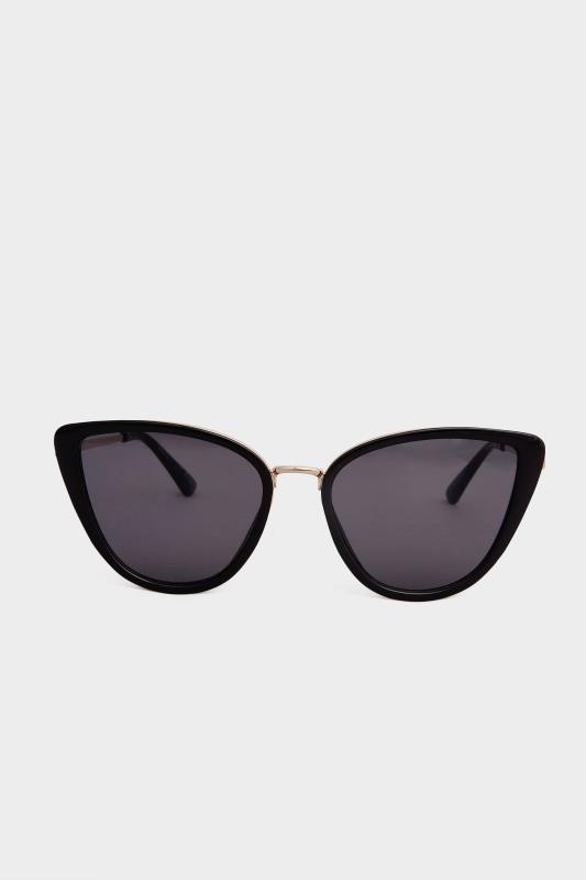 Black & Gold Oversized Cat Eye Sunglasses 3
