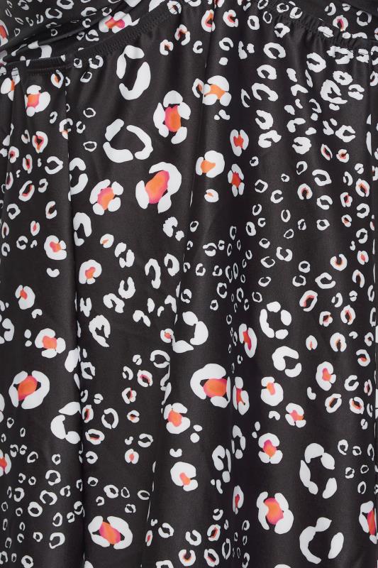 YOURS Plus Size Black Animal Print Buckle Tummy Control Swim Dress | Yours Clothing 6