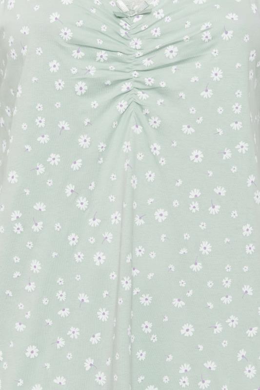 YOURS Plus Size Sage Green Floral Midaxi Nightdress | Yours Clothing  4
