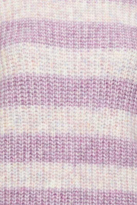 Plus Size Lilac Purple Stripe Marl Knitted Jumper | Yours Clothing 5