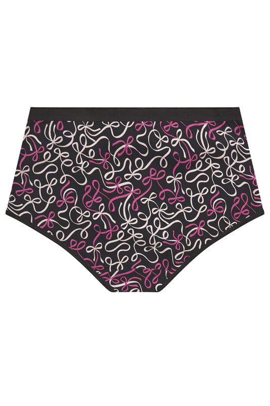 YOURSET Plus Size 5 PACK Black Bow Print Full Briefs | Yours Clothing 7