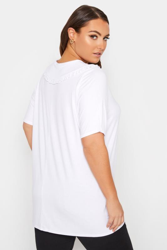LIMITED COLLECTION Curve White Frill Collar Top 3