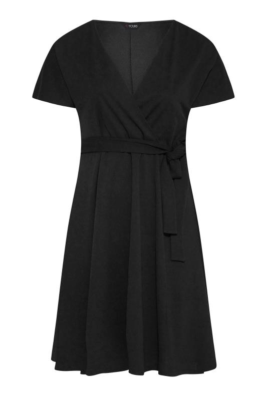 YOURS LONDON Plus Size Black Tie Waist Wrap Midi Dress | Yours Clothing 6