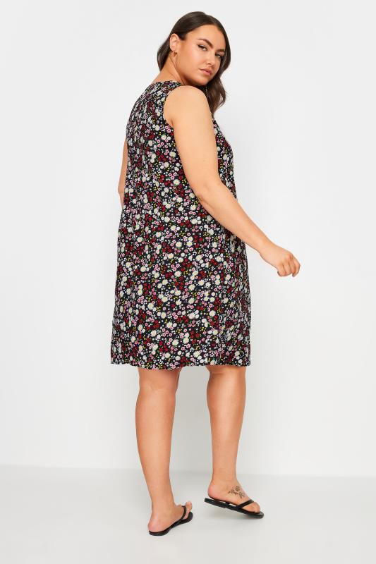YOURS Plus Size Black Ditsy Floral Pocket Dress | Yours Clothing 3