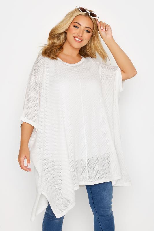  Grande Taille YOURS Curve White Oversized Boxy Jumper