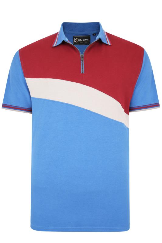 KAM Big & Tall Blue Cut & Sew Polo Shirt 2