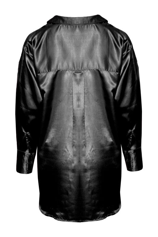 LIMITED COLLECTION Plus Size Black Satin Shirt | Yours Clothing  7