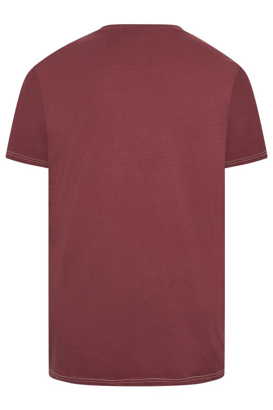KAM Big & Tall Burgundy Red California Short Sleeve T-Shirt | BadRhino 4