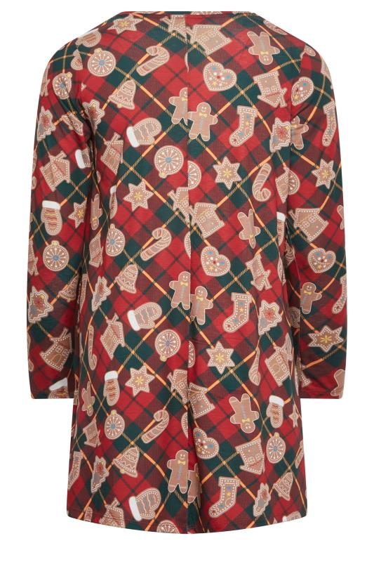 YOURS Plus Size Red Gingerbread Check Print Tunic Top | Yours Clothing 7