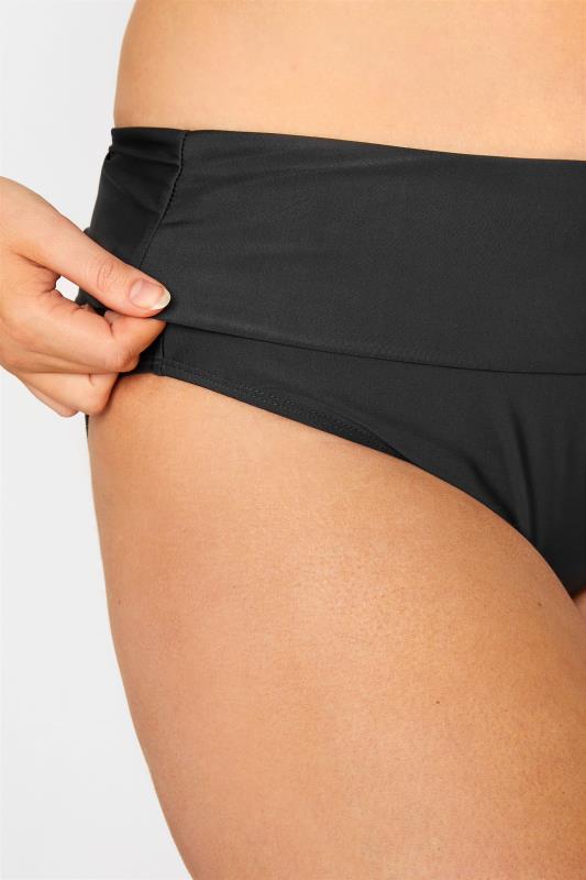 Plus Size Black Fold Over Tummy Control Bikini Brief | Yours Clothing  4