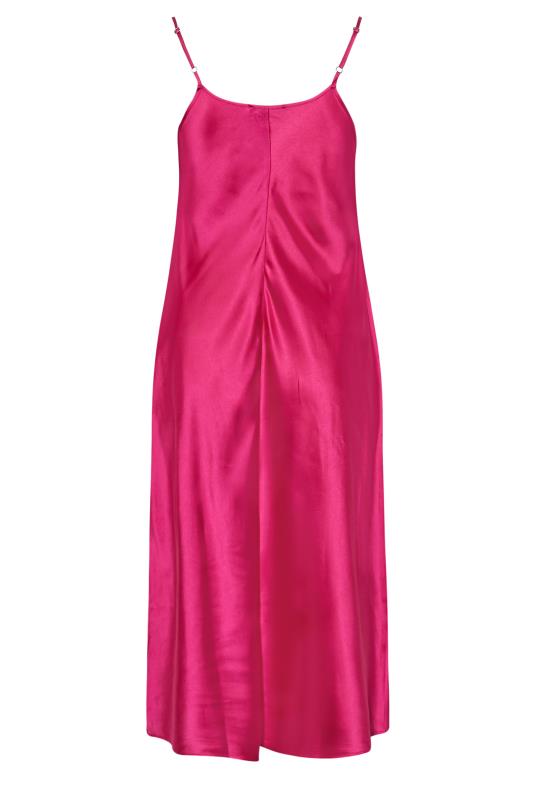 LIMITED COLLECTION Curve Pink Cowl Neck Satin Dress 7
