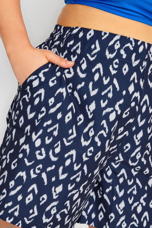 YOURS Curve Plus Size Navy Blue Ikat Print Board Shorts | Yours Clothing  3