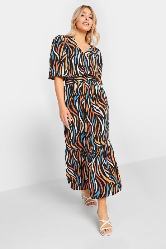 Women's  M&Co Black Abstract Print Maxi Dress