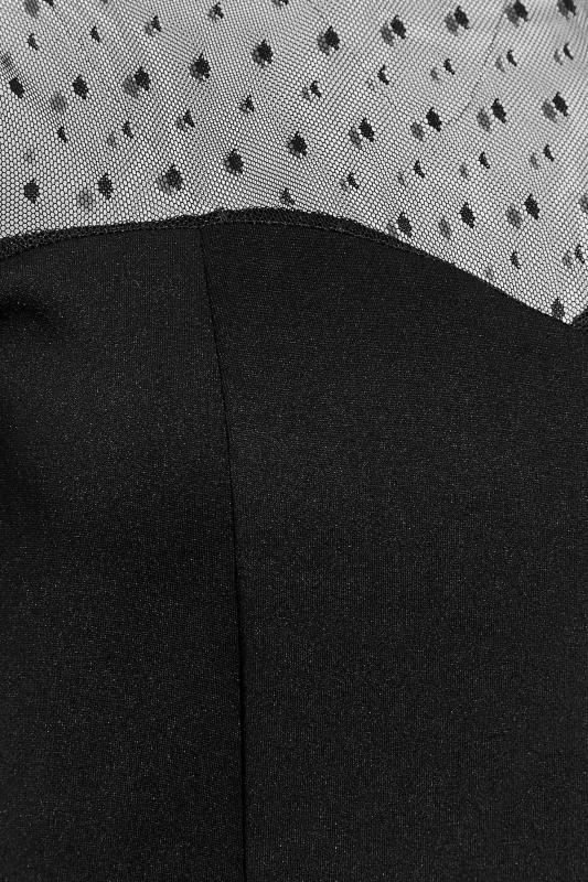 Petite Black Spot Mesh Midi Dress | PixieGirl 6
