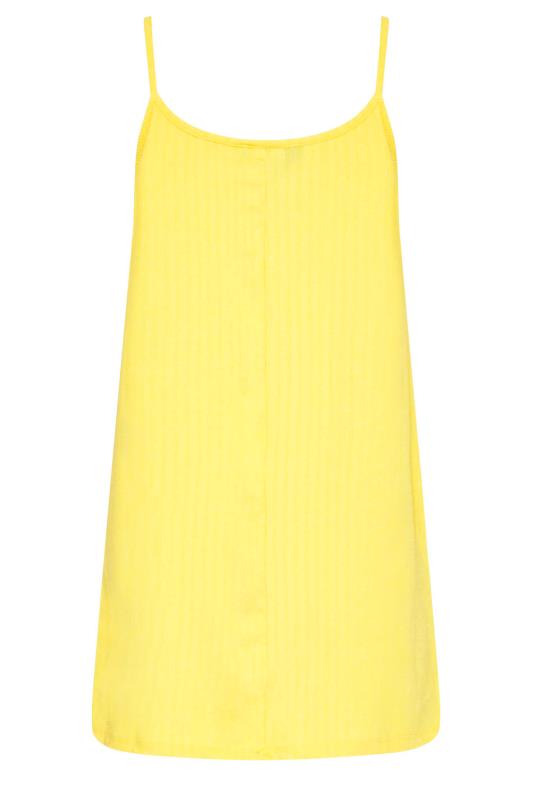 LTS Tall Women's Yellow Ribbed Strappy Vest Top | Long Tall Sally 7