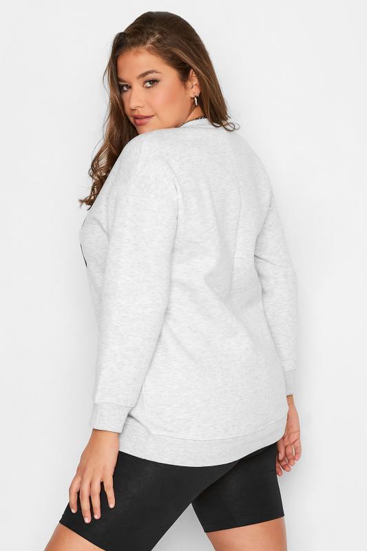 Plus Size Grey 'Paris' Slogan Sweatshirt | Yours Clothing 3