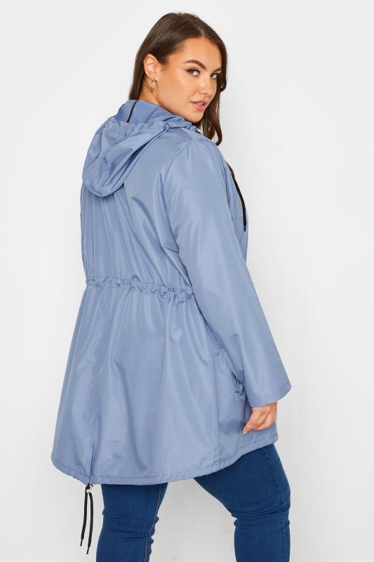 Plus Size Blue Pocket Parka | Yours Clothing 3