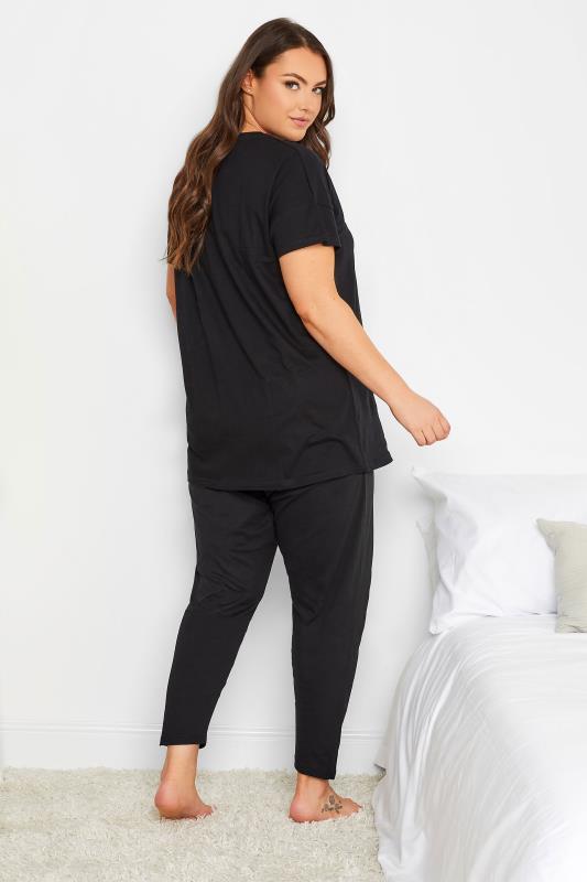 YOURS Curve Plus Size 2 PACK Black Pyjama Tops | Yours Clothing  5