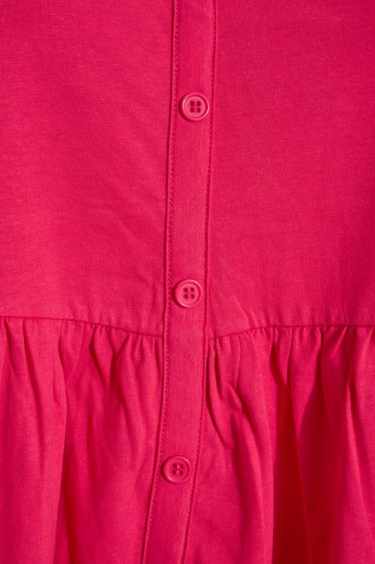 Curve Bright Pink Button Through Smock Top 5