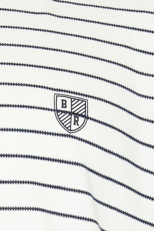 BadRhino Big & Tall Off-White Extra Long Stripe Pique T-Shirt | BadRhino 8