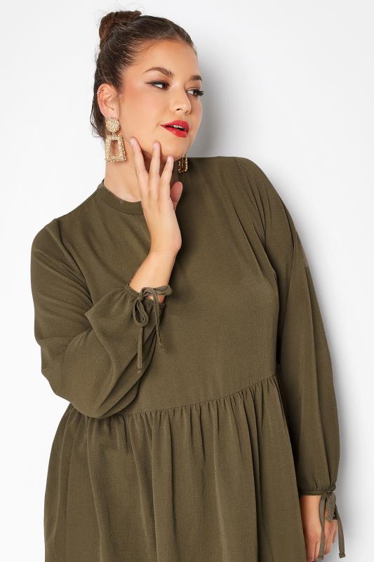 LIMITED COLLECTION Curve Khaki Green Turtle Neck Blouse 4