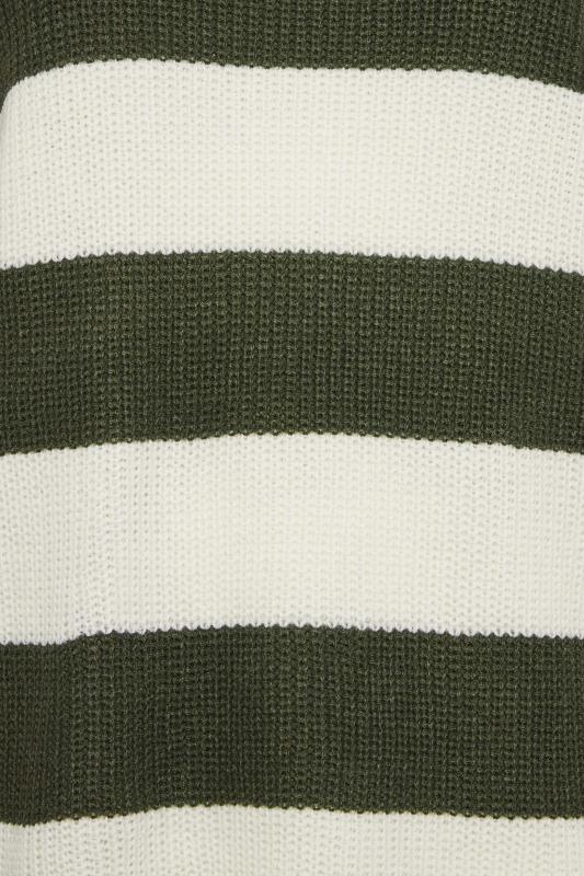 YOURS Plus Size Green Stripe Ribbed Knit Jumper | Yours Clothing 5